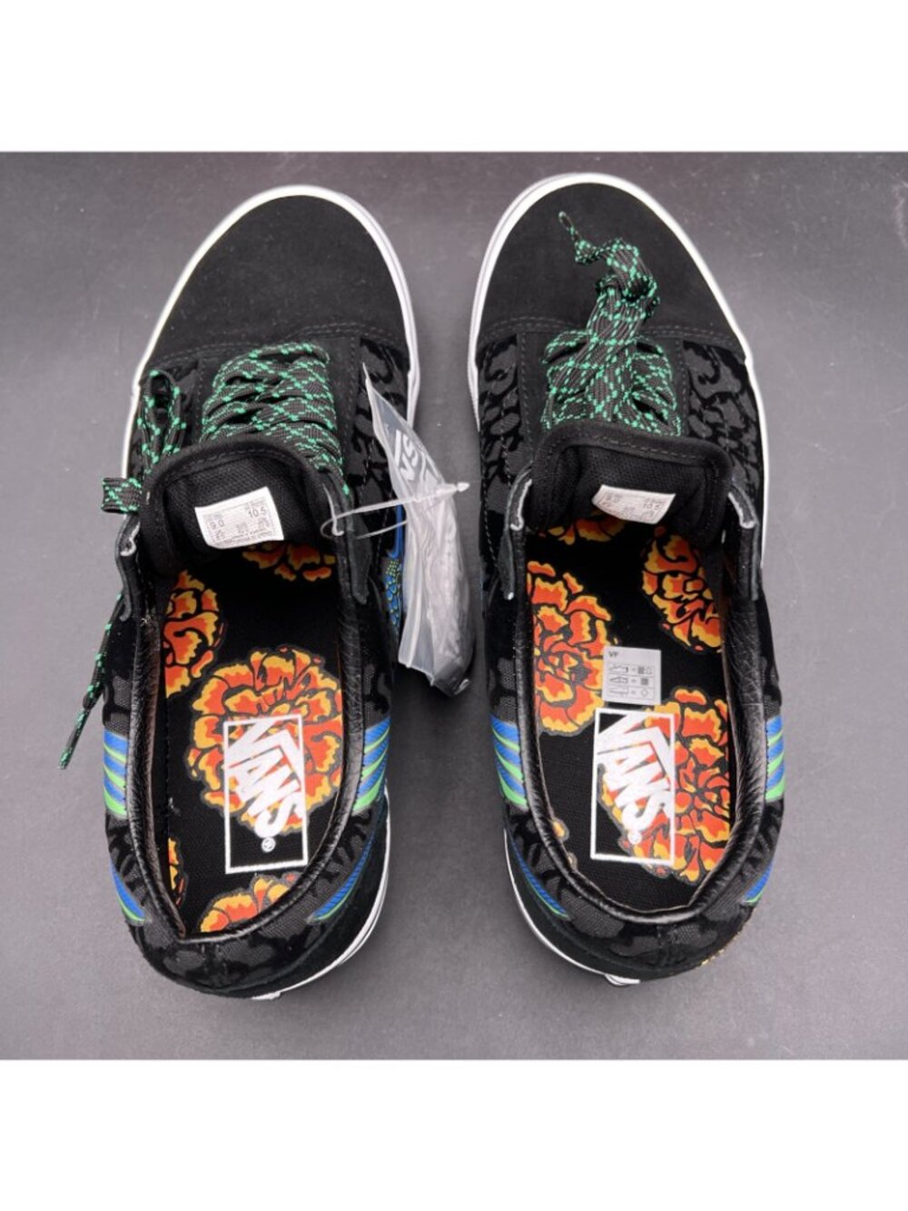 Vans Old Skool Dia de los Muertos Hummingbird Skate Shoe M9 W10.5 Black Blue NEW - Picture 11 of 16